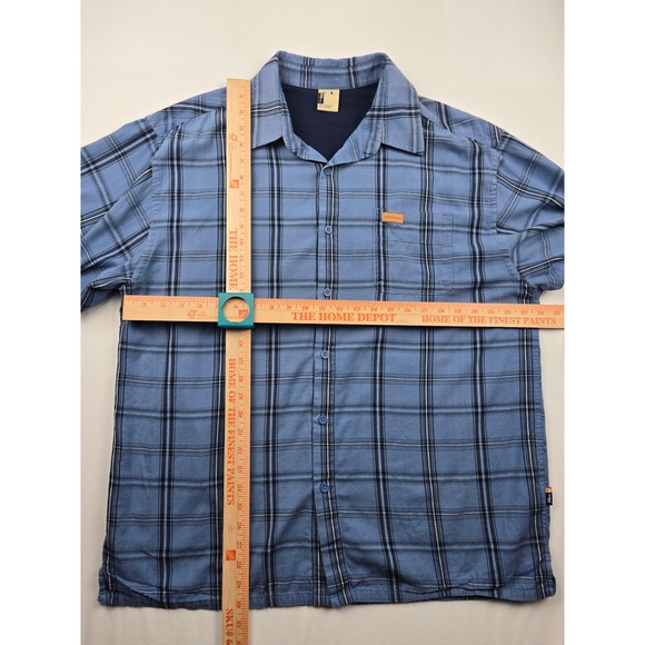 State Property Plaid Button Down Shirt Men's Large Blue Black Long Sleeve Casual - Picture 3 of 5